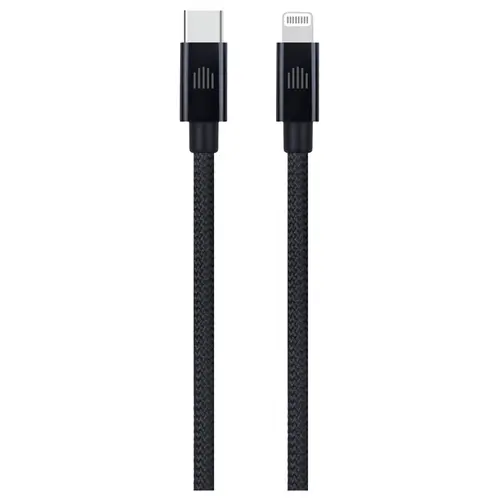 Cablu de date Dviced DV120005, USB-C la Lightning Nylon Textil, 1,25m (Negru)