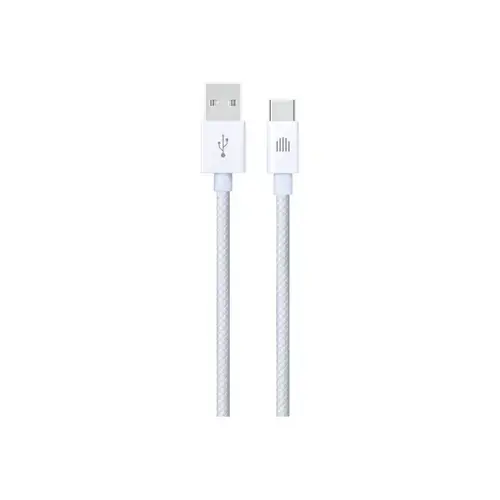 Cablu de date Dviced DV120008, USB-A la USB-C, Nylon Textil, 1,25m (Alb)