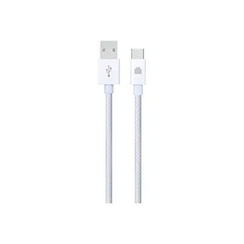 Cablu de date Dviced DV120008, USB-A la USB-C, Nylon Textil, 1,25m (Alb)