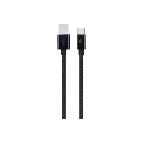Cablu de date Dviced DV120007, USB-A la USB-C Nylon Textil, 1,25m (Negru)