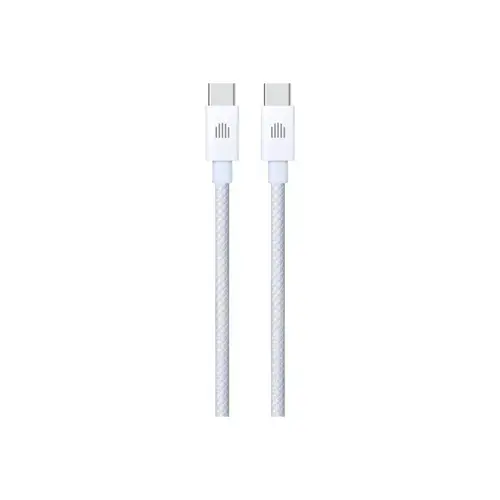 Cablu de date Dviced DV120011, USB-C la USB-C, Nylon Textil, 1,25m (Alb)