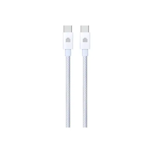 Cablu de date Dviced DV120011, USB-C la USB-C, Nylon Textil, 1,25m (Alb)