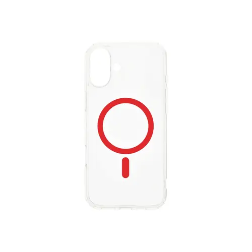 Husa Protectie Spate Dviced DV511007, Magsafe, pentru iPhone 16 (Rosu/Transparent)