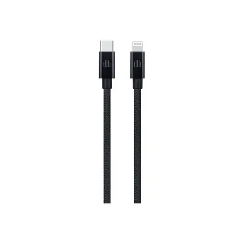 Cablu de date Dviced DV120004, USB-C la Lightning, Nylon Textil, 0,25m (Negru)