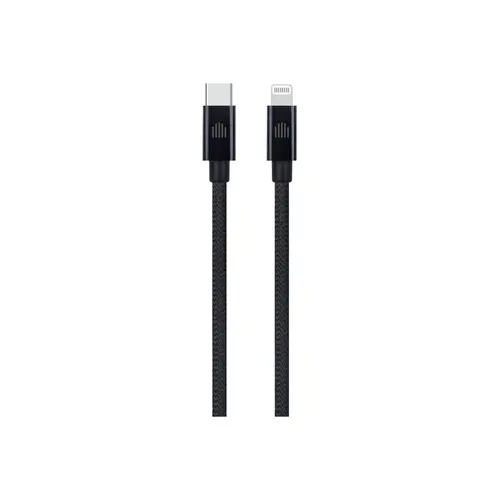 Cablu de date Dviced DV120004, USB-C la Lightning, Nylon Textil, 0,25m (Negru)