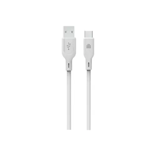 Cablu de date Dviced DV110006, USB-A la USB-C, silicon, 1,25m (Alb)