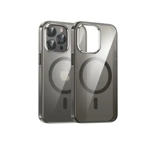 Husa Protectie Spate Dviced DV511003, Magsafe, pentru iPhone 15 Pro (Negru/Transparent)