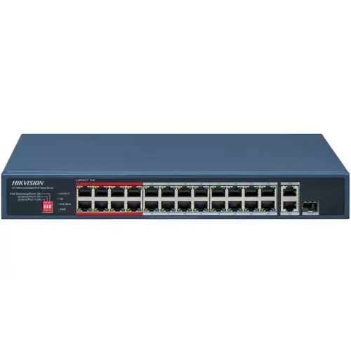 Switch Hikvision DS-3E0326P-E/M(C), 24 Porturi, PoE