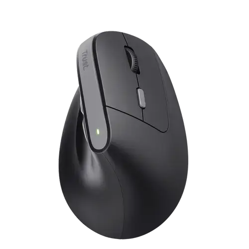 Mouse Wireless Ergonomic Trust Bayo II, silent click, 800-2400 DPI, reincarcabil USB-C (Negru)