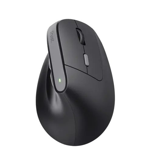 Mouse Wireless Ergonomic Trust Bayo II, silent click, 800-2400 DPI, reincarcabil USB-C (Negru)