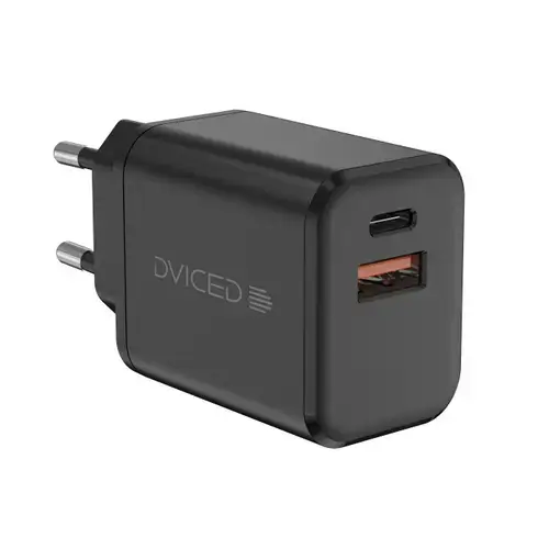 Incarcator retea Dviced DV221007, 35W, GaN, 1 USB-A, 1 USB-C (Negru)