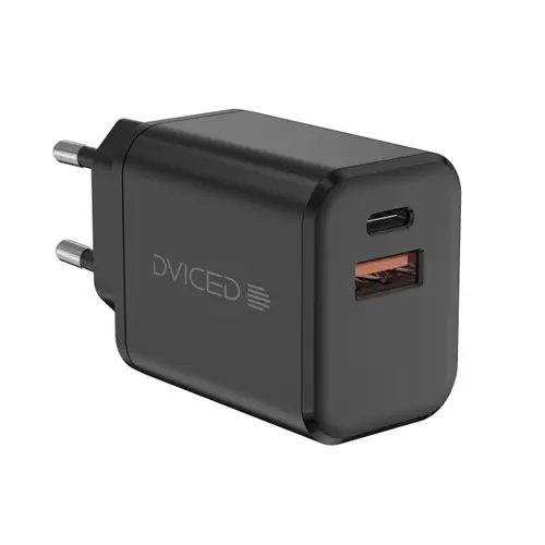 Incarcator retea Dviced DV221007, 35W, GaN, 1 USB-A, 1 USB-C (Negru)