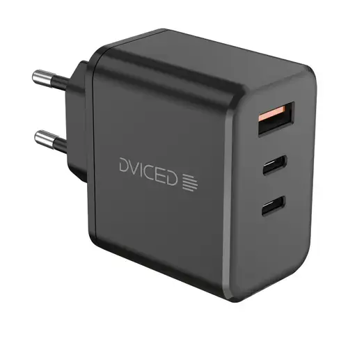 Incarcator retea Dviced DV221012, 65W, GaN, 1 USB-A, 2 USB-C (Negru)