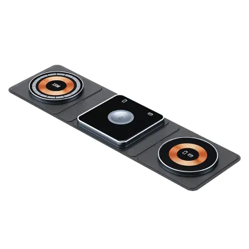 Incarcator wireless Dviced 3-in-1 DV230001, 15 W, Magnetic (Negru/Cupru)