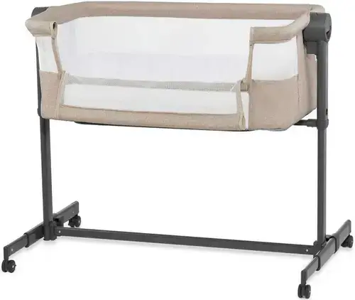 Patut 2 in 1 Kinderkraft  Co Sleeper Neste Up 2, inaltime reglabila, poliester (Bej)