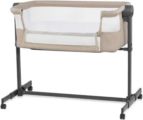 Patut 2 in 1 Kinderkraft  Co Sleeper Neste Up 2, inaltime reglabila, poliester (Bej)