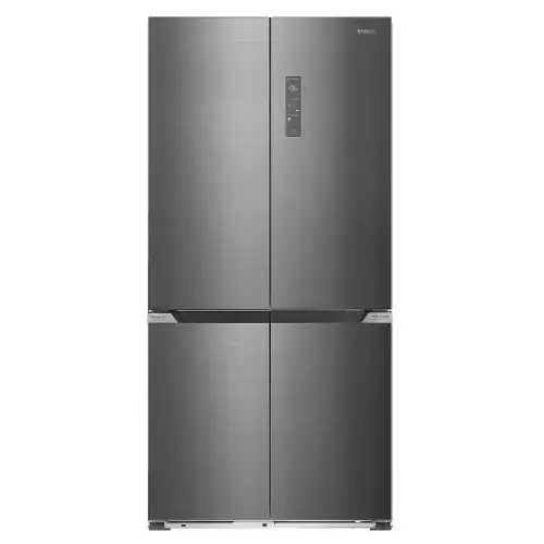 Side by Side SAMUS S4DX-650NFE, 503 l, Full No-Frost, Clasa E, Inverter, 4 usi, Zona Convertibila, Zona Smart, Mod ECO, Sertar XL Crisper (Argintiu)