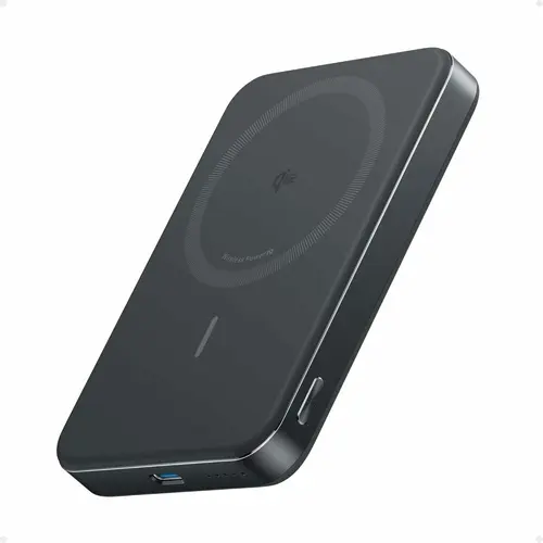Acumulator extern magnetic Anker MagGo, 10.000 mAh, 15W, MagSafe, 1x USB-C, Ultra-Slim, pentru iPhone 16/15/14/13/12 (Negru)