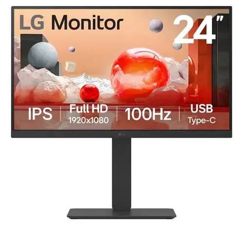 Monitor IPS LED LG 23.8inch 24BA750-B, Full HD (1920 x 1080), HDMI, DisplayPort, Boxe, Pivot (Negru)
