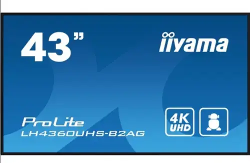 Ecran profesional VA LED Iiyama 42.5inch LH4360UHS-B2AG, UHD (3840 x 2160), HDMI, Boxe (Negru)