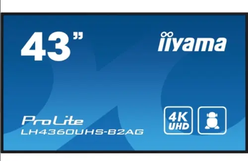 Ecran profesional VA LED Iiyama 42.5inch LH4360UHS-B2AG, UHD (3840 x 2160), HDMI, Boxe (Negru)