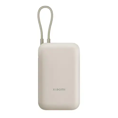 Acumulator Extern Xiaomi BHR9072GL, 22.5 W, 10000 mAh, Cablu intergrat USB Type-C, 1x USB-A (Bej)