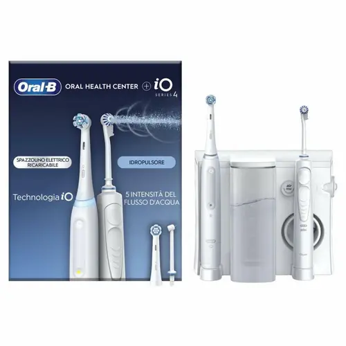 Set periuta + Irigator Oral-B Health Center+ IO Series 4, 5 intensitati  (Alb)