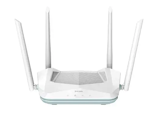 Router wireless D-Link R15 Smart Eagle PRO AI, AX1500, Wi-Fi 6, Dual-Band, MU-MIMO, Asistenta AI, Control Parental, Control Vocal Google/Alexa (Alb)