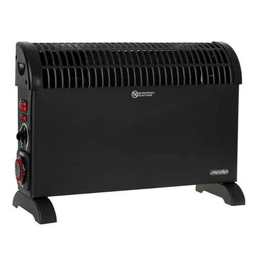 Convector incalzire Mesko MS7741B, 2000 W, 3 trepte putere, Functie ventilator TURBO, Temporizator 24 ore (Negru)