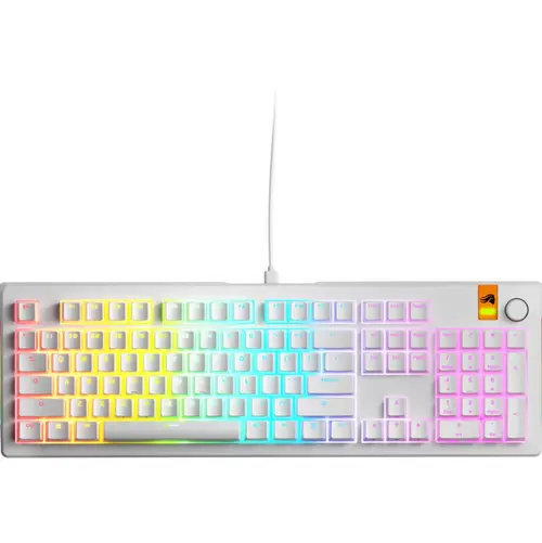 Tastatura mecanica Glorious GMMK 3, Fox HE Switches, Cu fir, USB, 104 taste (Alb)