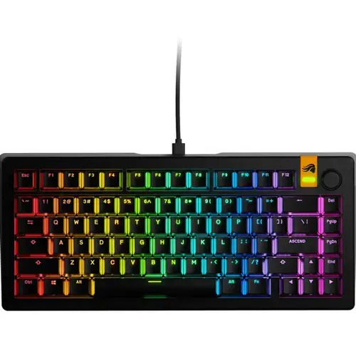 Tastatura mecanica Glorious GMMK 3, Fox HE Switches, 81 taste, USB, Cu fir (Negru)