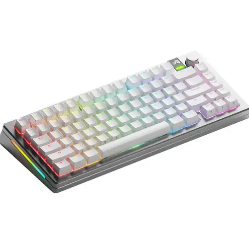 Tastatura mecanica Glorious GMMK 3 PRO, Fox Switches, Wireless, Wired, 81 taste (Gri)