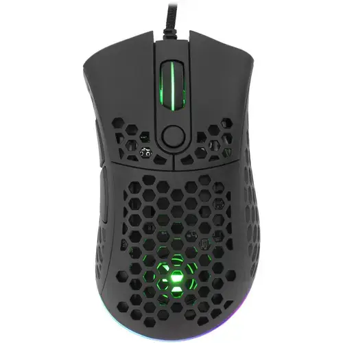 Mouse Gaming cu fir White Shark SHURIKEN, 19.000 DPI, 1.000Hz, 400IPS, 50G, Chipset PIXART PMW 3370 + MCU 8948 + TTC Encoder, Switch-uri LK 100 M(L+R); Omron 20 M, Butoane Programabile, RGB LED, Cablu braided 1,8m, Powder Coating, Negru