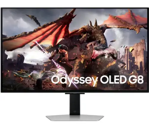 Monitor Gaming QD-OLED Samsung 32inch LS32DG800SUXEN, UHD (3840 x 2160), HDMI, DisplayPort, Pivot, Boxe, 240 Hz, 0.03 ms (Negru/Argintiu)