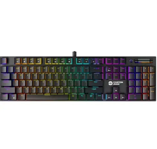 Tastatura Canyon Cometstrike TKL GK-55, Cu fir, USB, iluminat RGB (Negru)