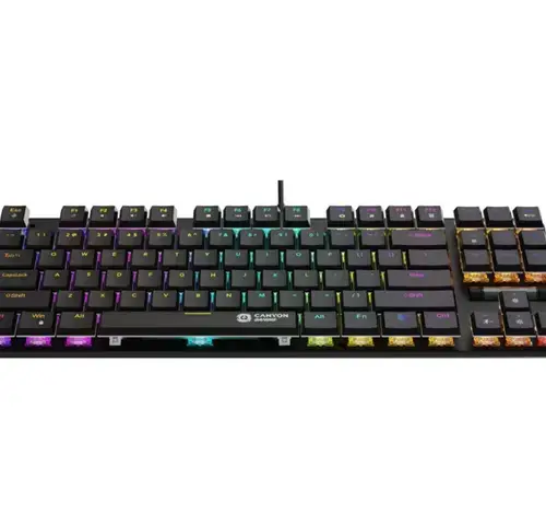 Tastatura Canyon Cometstrike TKL GK-50, Cu fir, USB, iluminat RGB (Negru)