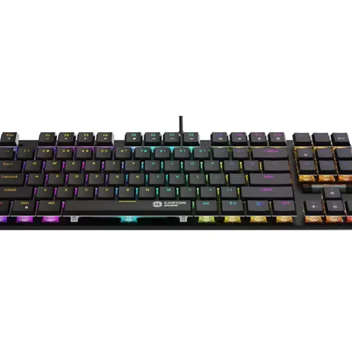 Tastatura Canyon Cometstrike TKL GK-50, Cu fir, USB, iluminat RGB (Negru)