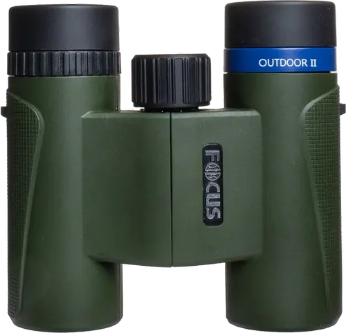 Binoclu Focus Outdoor II HYB2 10X25, Marire 10x, Lentila 25mm, Rezistenta la apa IPX7 (Verde/Negru)