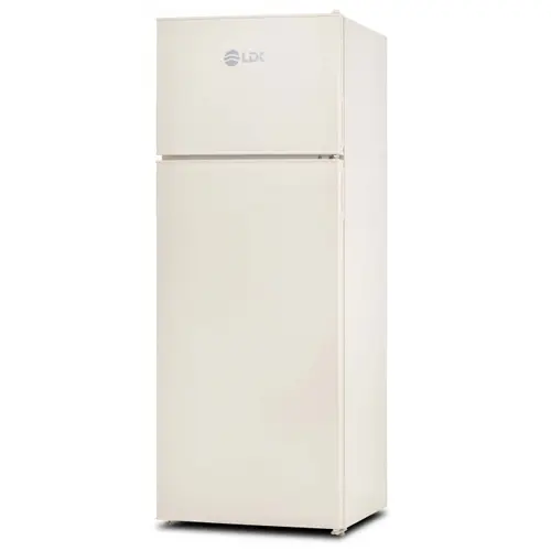 Frigider cu doua usi LDK LF-220EB, Clasa E, Capacitate 213 l, Less Frost, Termostat ajustabil, Iluminare LED, H 144 cm (Bej)