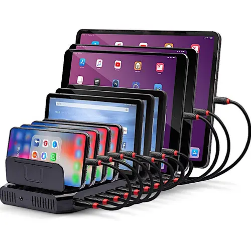 Statie Incarcare Lindy LY-73309, 10x USB, 90W, BC 1.2, Smart Charging, Apple Charging Protocol (Negru)