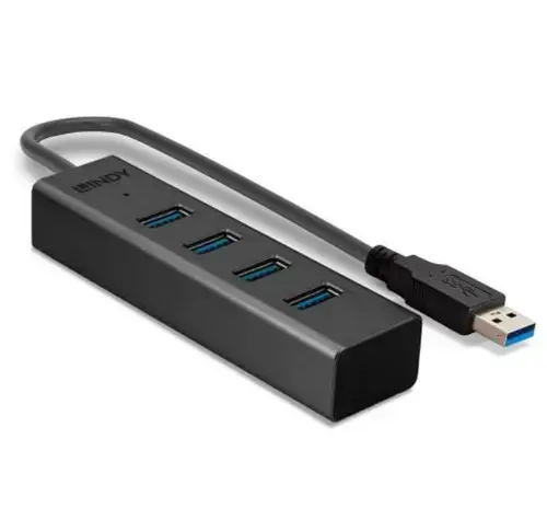 Hub Lindy 4x USB 3.0 (Negru)