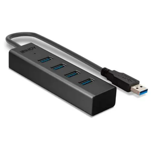 Hub Lindy 4x USB 3.0 (Negru)