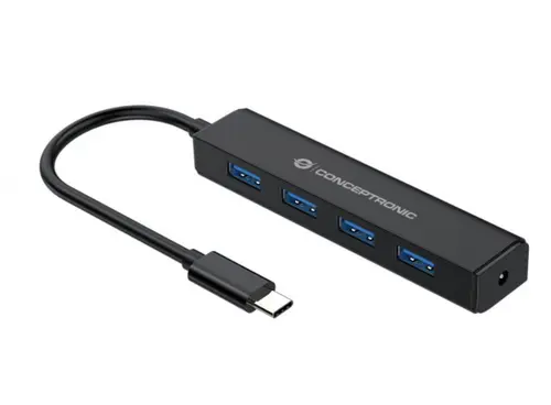 Hub Conceptronic CTC4USB3, 4x USB 3.2 (Negru)