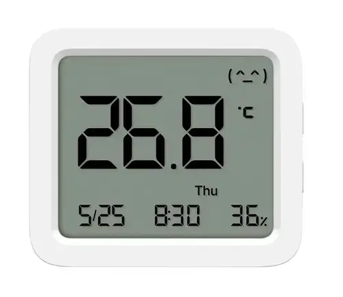 Termometru de camera si umiditate Xiaomi Mi Monitor 3 BHR9041GL, Bluetooth, Timp, Data, Nivel de confort (Alb)