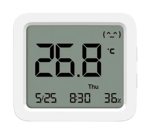Termometru de camera si umiditate Xiaomi Mi Monitor 3 BHR9041GL, Bluetooth, Timp, Data, Nivel de confort (Alb)