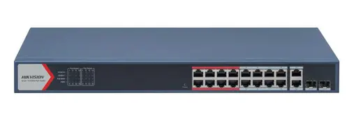 Switch Hikvision DS-3E1318P-EI(B), 16 porturi, PoE