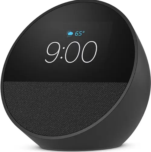 Boxa inteligenta Amazon Echo Spot 2024, Wi-Fi, Bluetooth (Negru)