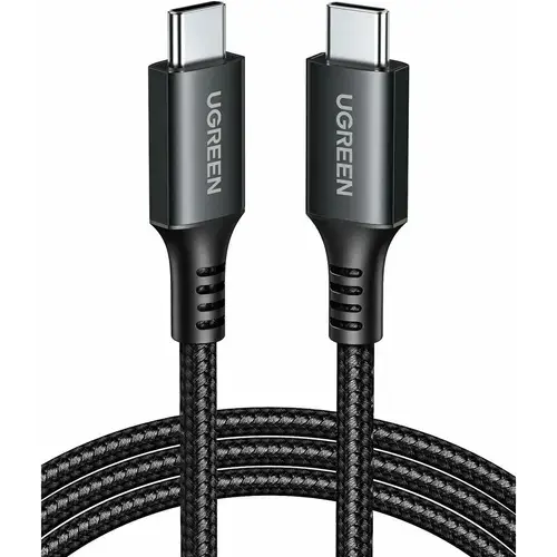 Cablu Ugreen USB-C la USB-C, PowerDelivery Fast Charging, 1m, Negru/Gri