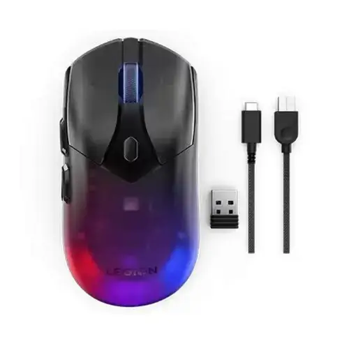 Mouse gaming Lenovo M410, Wireless, USB, iluminare RGB (Negru)