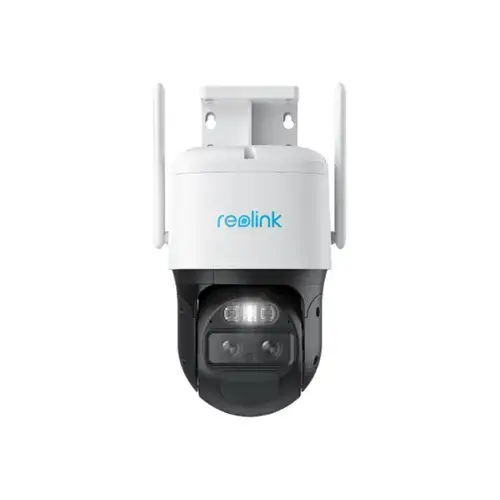 Camera supraveghere exterior rotativa GSM 4G PTZ Reolink TrackMix LTE G770, 8 MP, 2.8 - 8 mm, lumina alba / IR 30 m, dual band, microfon si difuzor, acumulator 5100 mAh, slot card, zoom hibrid 6x, auto tracking (Alb)
